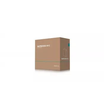 PC korpuss DeepCool MATREXX55 V4 C Midi Tower Melns — rūdīts stikls, ATX/microATX atbalsts, USB-C, max GPU 370 mm