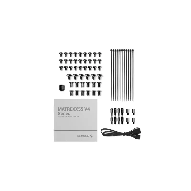 DeepCool MATREXX 55 V4 C R-MATREXX55-BCADA4-G-4 Midi Tower datora korpuss, rūdīts stikls, ATX/Micro-ATX/Mini-ITX, melns