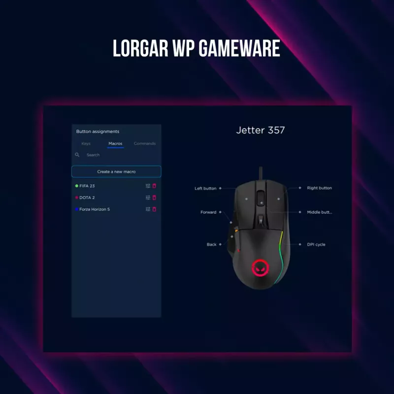 Pele Lorgar Jetter 357 Gaming optiskā labā roka