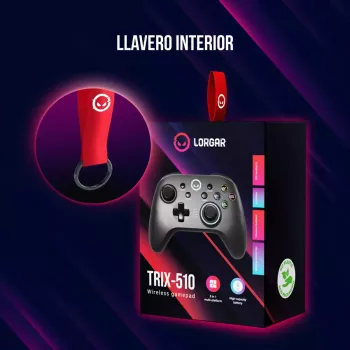 Bezvadu spēļu kontrolieris Lorgar LRG-GP510 Melns Nintendo Switch, PC, PlayStation 3