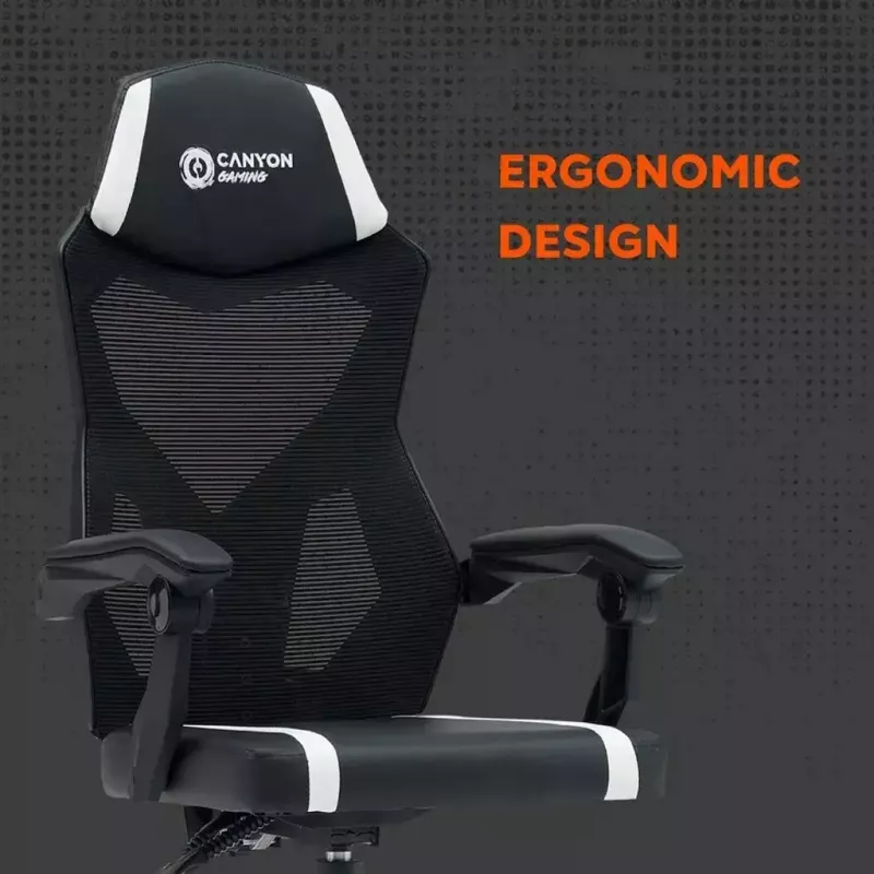 Spēļu krēsls Canyon Flow MCH01 Cietais sēdeklis Melns Oranžs 120 kg