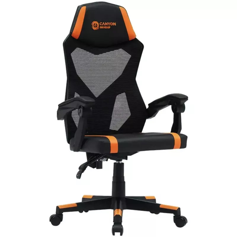 Spēļu krēsls Canyon Flow MCH01 Cietais sēdeklis Melns Oranžs 120 kg