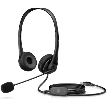 HP Stereo USB Headset G2, vadu, birojam/zvanu centram, 90 g, austiņas, melns