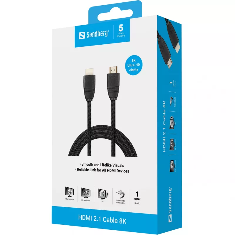 Sandberg HDMI 2.1 kabelis 8K, 1m