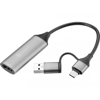 Sandberg HDMI Capture Link uz USB-C/A, HDMI Type A (sieviete), USB Type-A + USB Type-C (tēviņi)