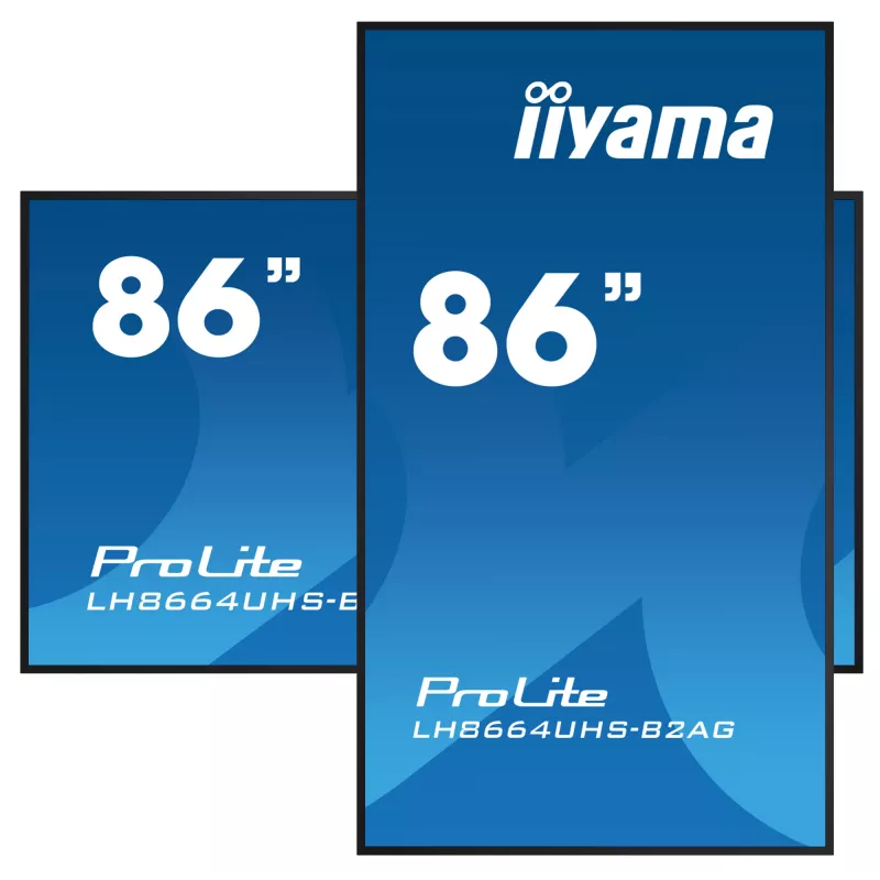 iiyama LH8664UHS-B2AG digitālais displejs 85.6 collu 4K Ultra HD 500 cd/m² Wi-Fi Android 11 24/7