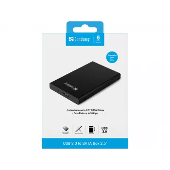 Sandberg USB 3.0 uz SATA ārējais korpuss 2.5 collu HDD/SSD