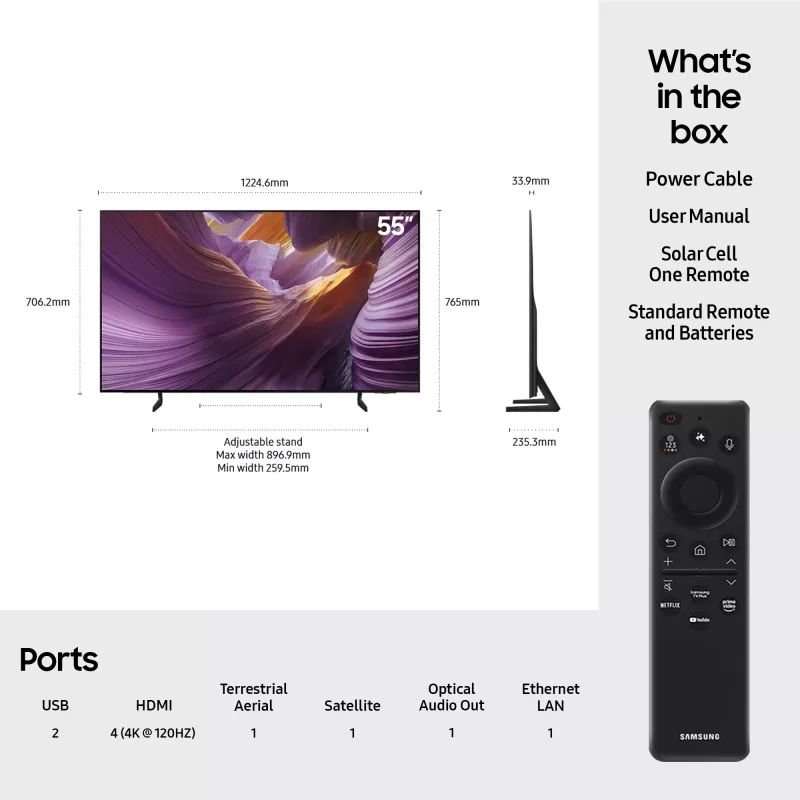 Samsung QE55S85FAUXXH TV 139.7 cm (55 collas) 4K Ultra HD Smart TV Wi-Fi Melns