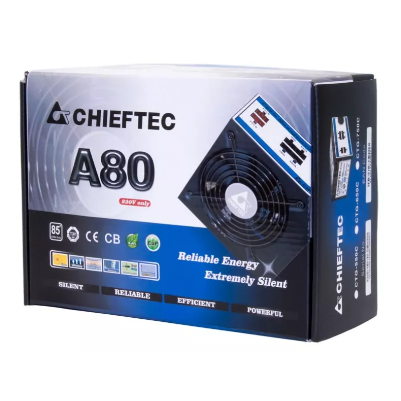 Barošanas bloks Chieftec CTG-750C 750 W 24-pin ATX ATX Melns