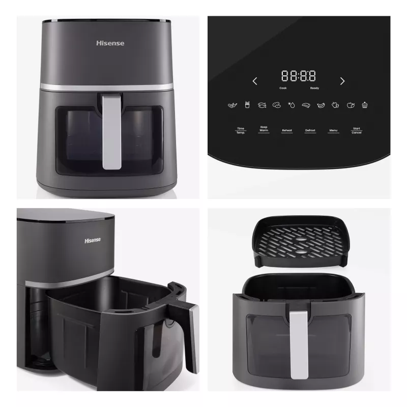 Hisense HAF1900D karstā gaisa friteris, 7 l, 1800 W, 200 °C, 10 iepriekš iestatītas programmas