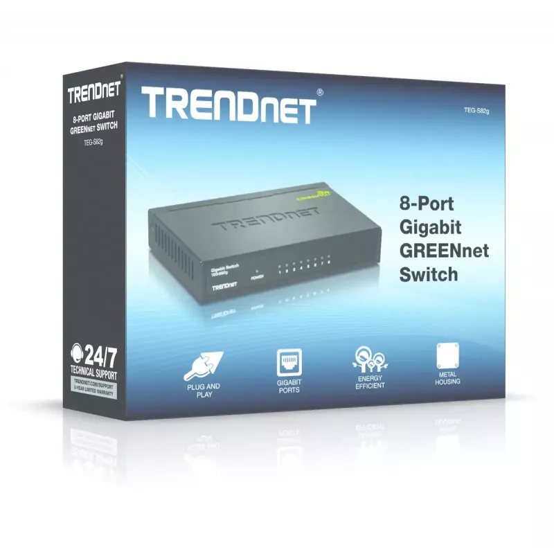 Trendnet TEG-S82G GREENnet 8 portu Gigabit Ethernet nepārvaldāms slēdzis