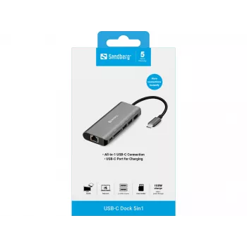 Sandberg USB-C Doks HDMI+LAN+SD+USB100W