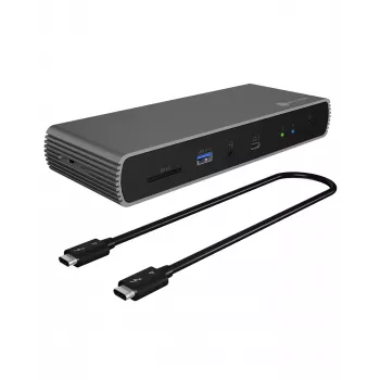ICY BOX IB-DK8801-TB4 Thunderbolt 4 dokstacija, antracīta/melna