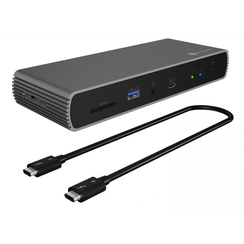 ICY BOX IB-DK8801-TB4 Thunderbolt 4 dokstacija, antracīta/melna