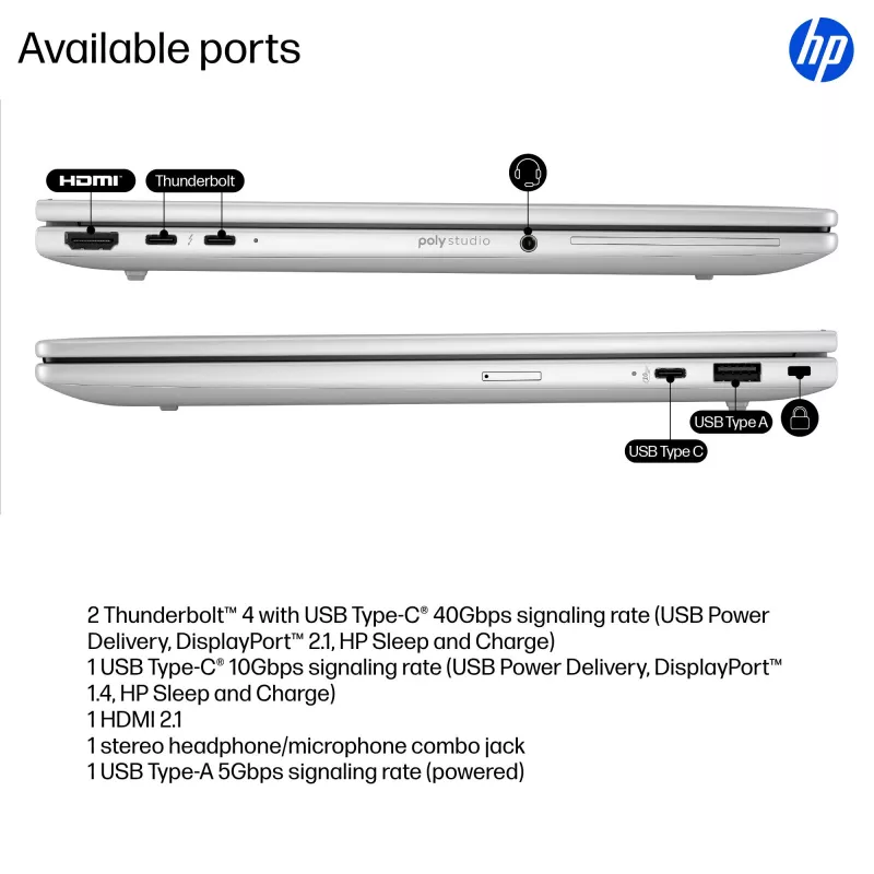 HP EliteBook 8 G1i AI Intel Core Ultra 5 225U klēpjdators 33,8 cm (13,3 collu) WUXGA 16 GB LPDDR5x-SDRAM Wi-Fi 7 (802.11be) Windows 11 Pro AI PC
