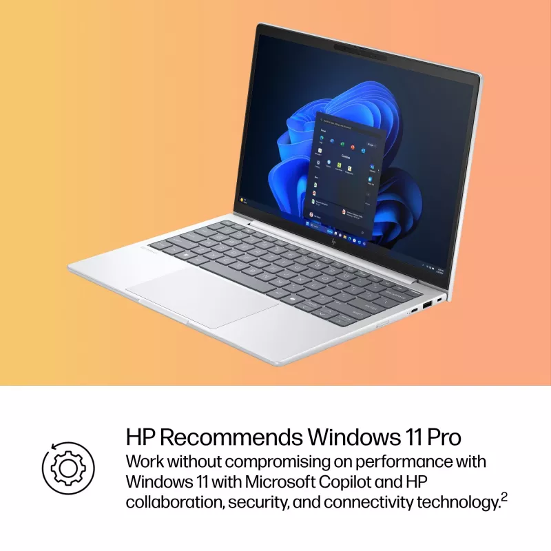 HP EliteBook 8 G1i AI Intel Core Ultra 5 225U klēpjdators 33,8 cm (13,3 collu) WUXGA 16 GB LPDDR5x-SDRAM Wi-Fi 7 (802.11be) Windows 11 Pro AI PC