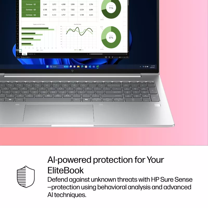 HP EliteBook 6 G1i AI Intel Core Ultra 5 225U Klēpjdators 40.6 cm (16 collu) WUXGA 24 GB DDR5-SDRAM Wi-Fi 7 (802.11be) Windows 11 Pro AI PC Sudraba