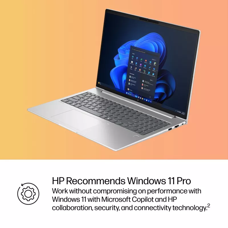 HP EliteBook 6 G1i AI Intel Core Ultra 5 225U Klēpjdators 40.6 cm (16 collu) WUXGA 24 GB DDR5-SDRAM Wi-Fi 7 (802.11be) Windows 11 Pro AI PC Sudraba