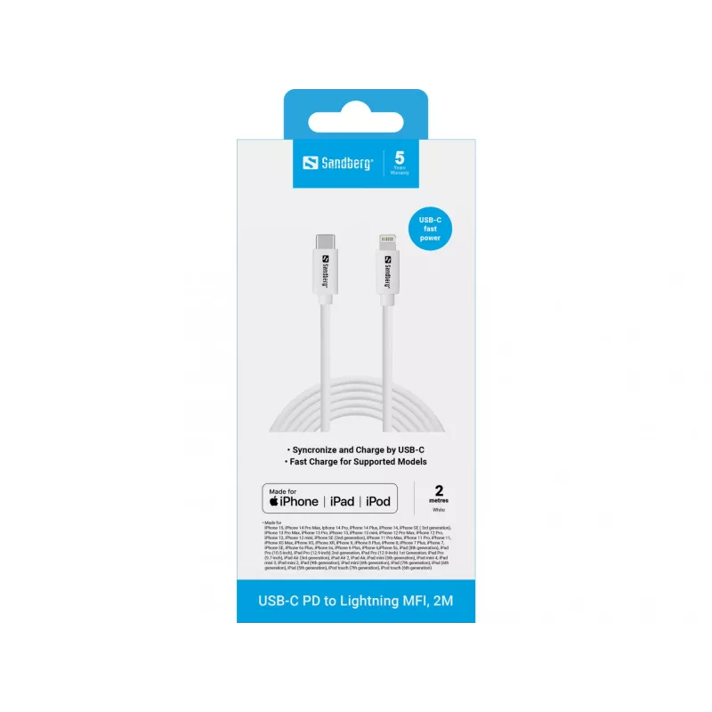 Sandberg USB-C PD uz Lightning MFI 2M kabelis 2m Lightning USB C