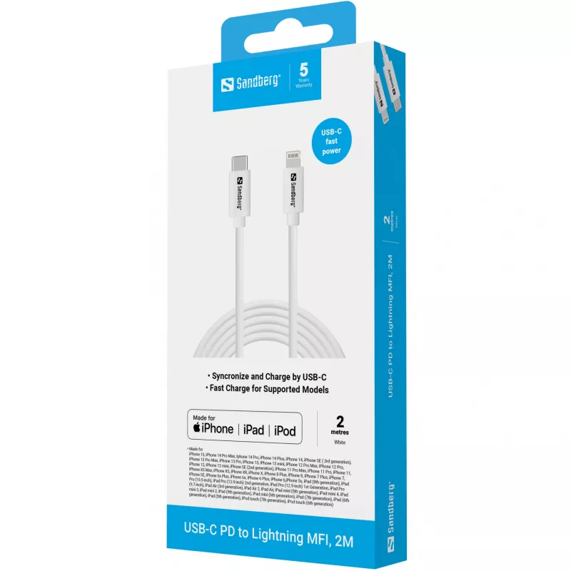 Sandberg USB-C PD uz Lightning MFI 2M kabelis 2m Lightning USB C