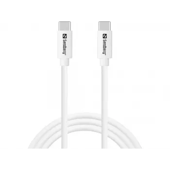 Sandberg USB-C uz USB-C 65W 1M SAVER, 1 m, USB C, USB C, USB 2.0, Balts