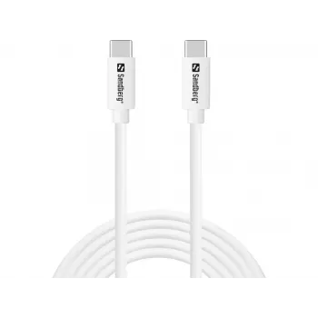 Sandberg USB-C uz USB-C 65W 2M SAVER kabelis, 2 m, balts
