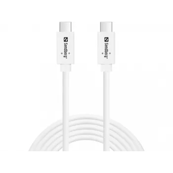 Sandberg USB-C–C USB 3.1 G2 100W 2M balts kabelis