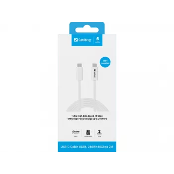 Kabelis Sandberg USB-C uz USB-C USB4 240W 40Gbps 2m
