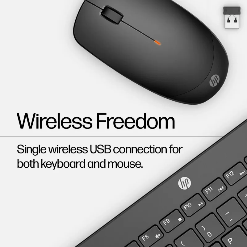 Bezvadu pelītes un tastatūras komplekts HP 230 Full-size Melns
