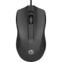 HP Wired Mouse 100, ambidextra, optiska, USB Type-A, 1600 DPI, melna