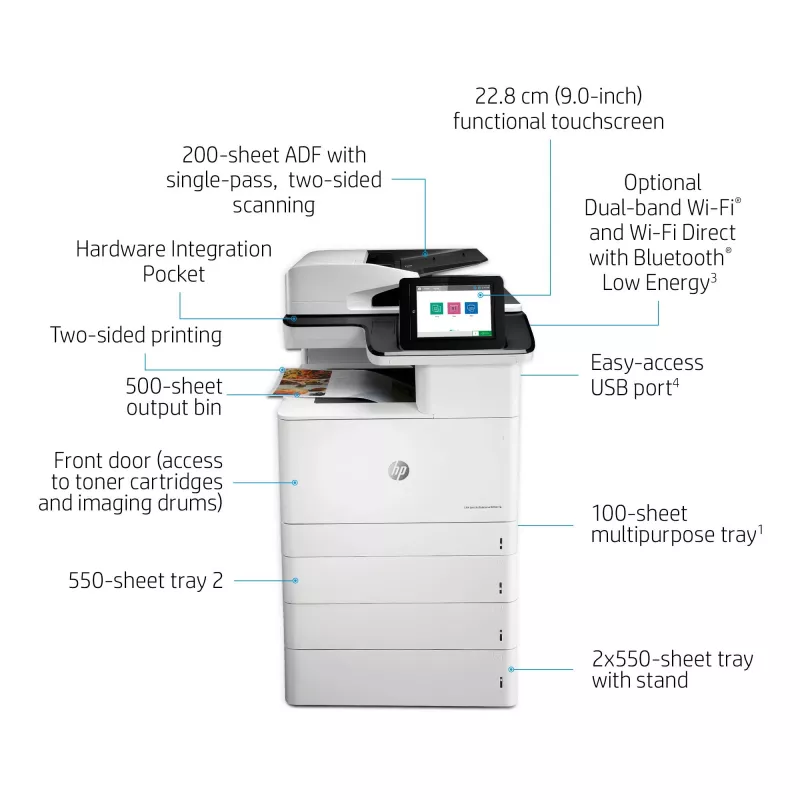 HP Color LaserJet Enterprise MFP M776dn, lāzera, krāsu druka, 1200 x 1200 DPI, A3, tiešā druka, melna, balta