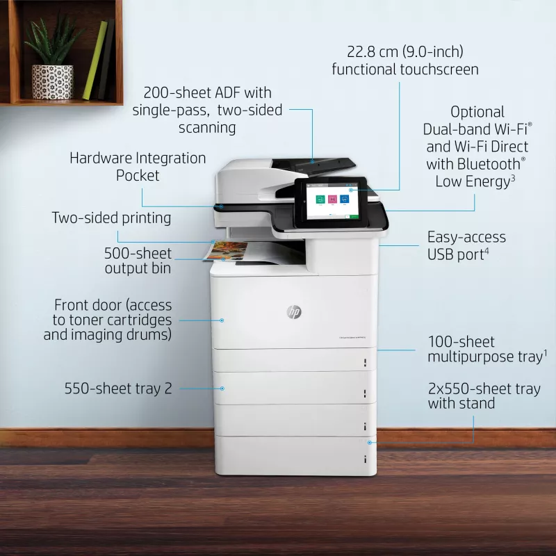 HP Color LaserJet Enterprise MFP M776dn, lāzera, krāsu druka, 1200 x 1200 DPI, A3, tiešā druka, melna, balta