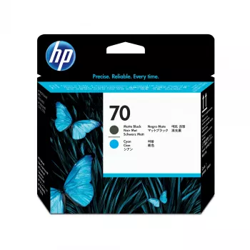 HP 70 matēti melna un ciāna drukas galviņa