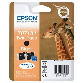 Epson T0711H DURABrite Ultra melnās tintes kasetņu divpaka (2 × 11 ml)