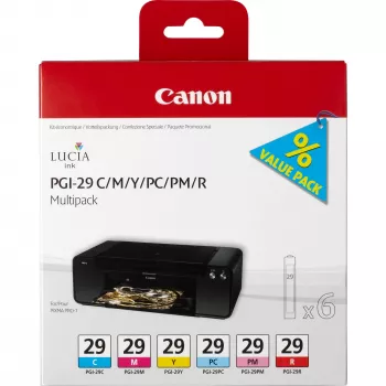 Canon PGI-29 C/M/Y/PC/PM/R 6 tintas kasetņu komplekts