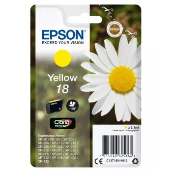 Epson Daisy Singlepack Yellow 18 Claria Home Ink - Dzeltena tintes kasetne