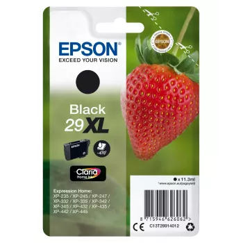 Epson Strawberry Singlepack Black 29XL Claria Home Ink, augstas ražības, melna, pigmenta tinte, 11.3 ml, 1 gab., 470 lapas