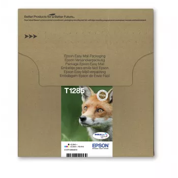 Epson Fox T128 EasyMail oriģinālo tintes kasetņu multipaka — 4 krāsas (Melns 5.9 ml; Ciāns/Magenta/Dzeltens 3.5 ml)