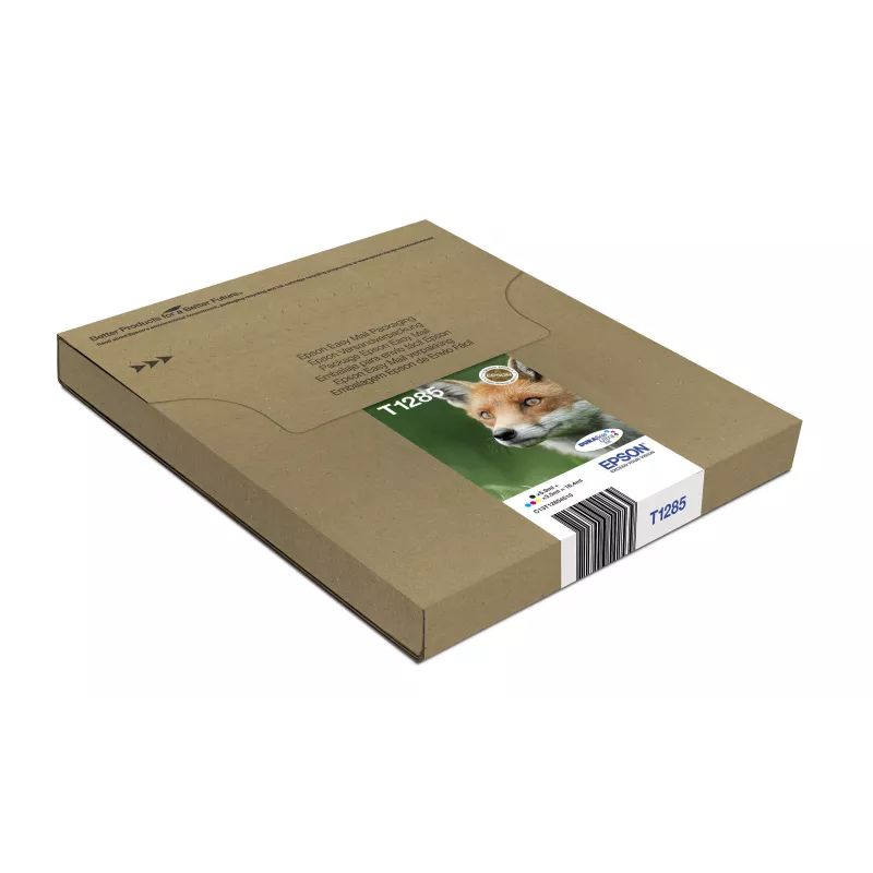 Epson Fox T128 EasyMail oriģinālo tintes kasetņu multipaka — 4 krāsas (Melns 5.9 ml; Ciāns/Magenta/Dzeltens 3.5 ml)