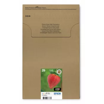 Epson Strawberry Multipack 4 krāsas 29 EasyMail, standarta ietilpība, melna, ciāna, fuksīna, dzeltena, 5.3 ml, 3.2 ml, 1 gab., multi pack