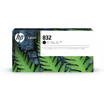 HP 832 1-litrs melna lateksa tintes kasetne HP Latex 700, 700 W, 800, 800 W printeriem