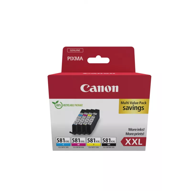 Canon 1998C006 tintas kasetre 4 gab. Oriģināla melna, ciāna, fuksīna, dzeltena