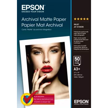 Epson Archival Matte Papīrs, A3+, 189g/m², 50 loksnes, matēts