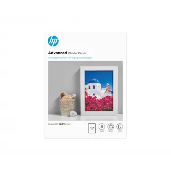 HP Advanced Photo Paper, Glossy, 250 g/m², 13 x 18 cm (127 x 178 mm), 25 loksnes