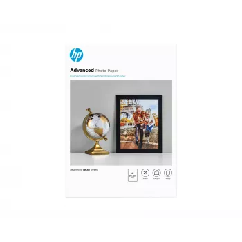 HP Advanced Photo Paper, Glancēts, 250 g/m², A4 (210 x 297 mm), 25 loksnes