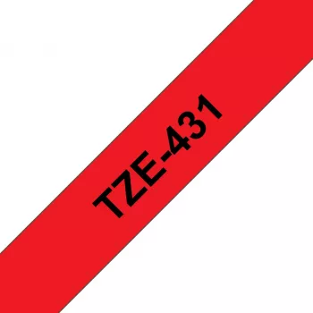 Brother TZE-431 līmlentes kasete, melns uz sarkana