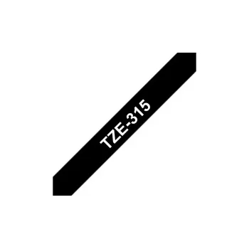Lentes kasetne Brother TZe315 6mm balts uz melna