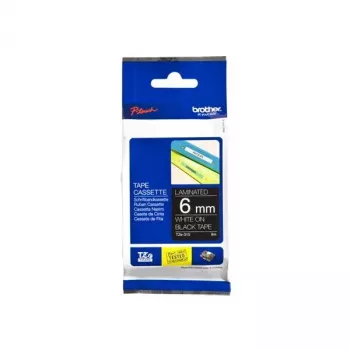 Lentes kasetne Brother TZe315 6mm balts uz melna