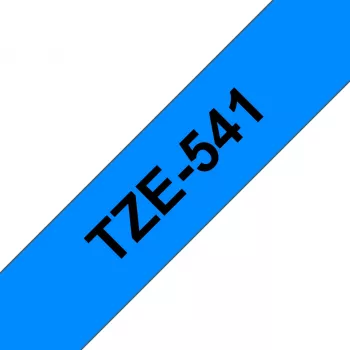 Brother laminēta lente 18mm, melns uz zila, TZe, pelēka, termopārnese, Filipīnas, 5 gadi