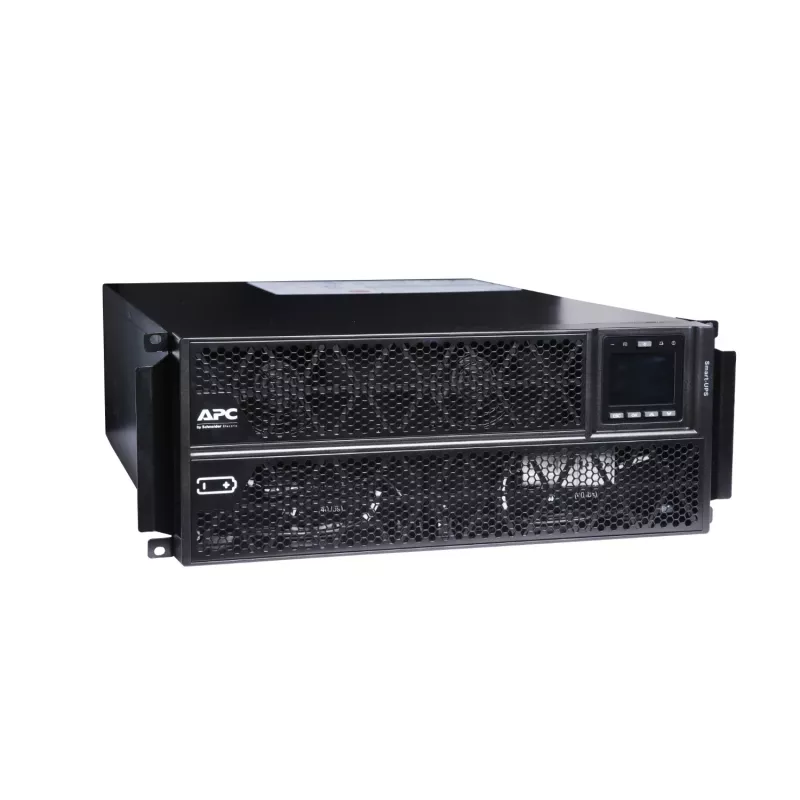 APC Smart-UPS On-Line, 5kVA/5kW, Rack/Tower, 230V, 2x IEC C13+1x IEC C19+Hard wire 3-wire (H+N+E) izejas, tīkla karte, bez sliežu komplekta
